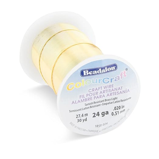 Beadalon ColourCraft Wire, 24 Gauge, Brass Light Color, 30 yd Spool - Image 2