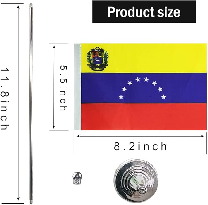 Venezuela Flag Venezuelan Flags, Small Mini Venezuelan Desk Flag, Used - Image 2