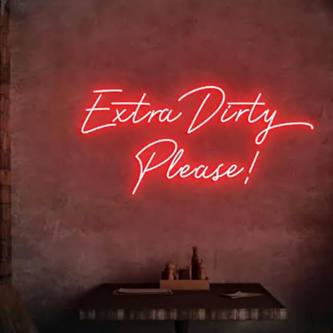 Extra Dirty Please Neon Light Sign, Dirty Martini Bar Wall Neon Light, Cocktail - Image 2