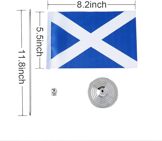 Scotland Flag Scottish Flags, Small Mini Scottish Desk Flag, Used - Image 2