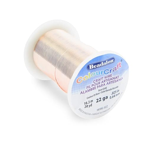 Beadalon ColourCraft Wire, 22 Gauge, Rose Gold Color Silver Plated, 20 yd Spool - Image 2