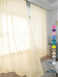 Window Light Yellow Sheer Curtains 108 Inches Long 2 Panels Sheer Curtain Basic by L%26TEC