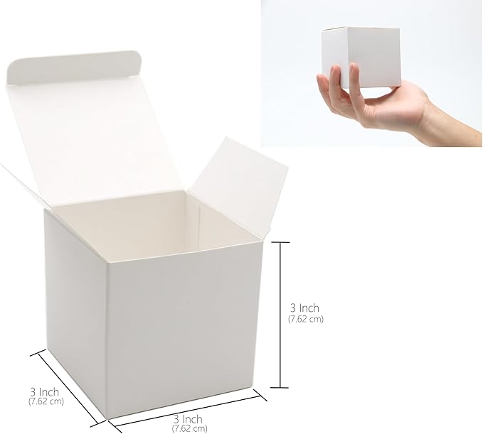 25 Pcs White Paper Gift Boxes, Small Candy Boxes Bulk, Goodie Treat Boxes - Image 2