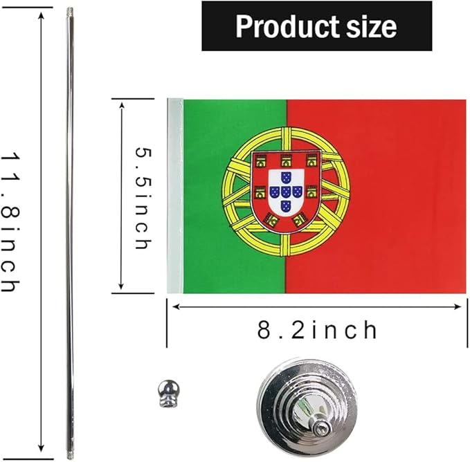 Portugal Flag Portuguese Flags, Small Mini Portuguese Desk Flag, Used - Image 2