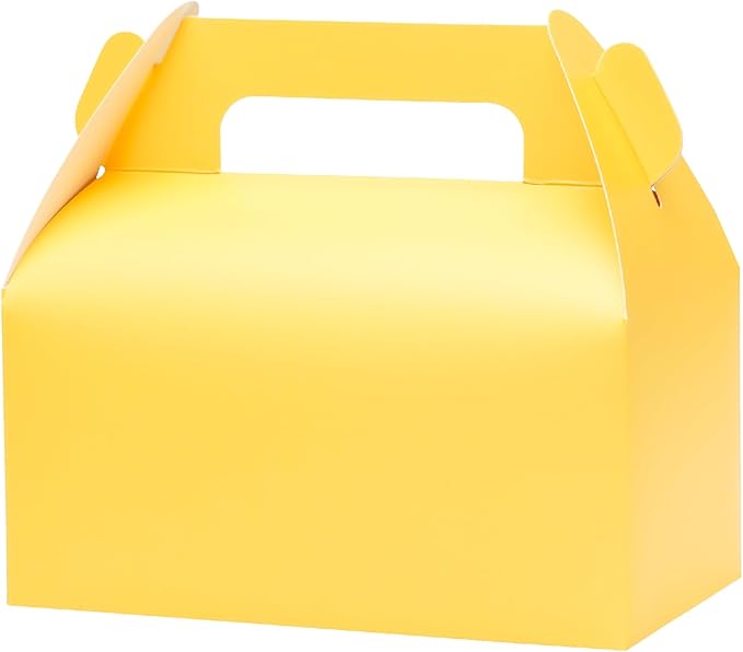 UnicoPak 30 Pack Yellow Gable Treat Boxes Party Favor Goodie Bag Boxes by UnicoPak