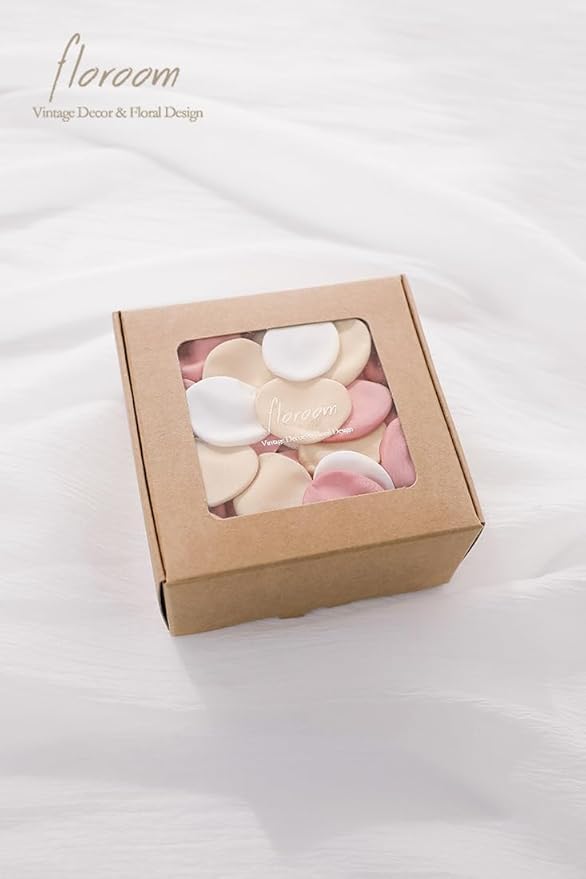 Floroom 300pcs Rose Petals Champagne Pink Faux Silk Flower Petals - Image 7