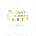 Andaz Press Personalized Fancy Frame Square Wedding Gift Tags, Metallic Gold Ink by AndazPress