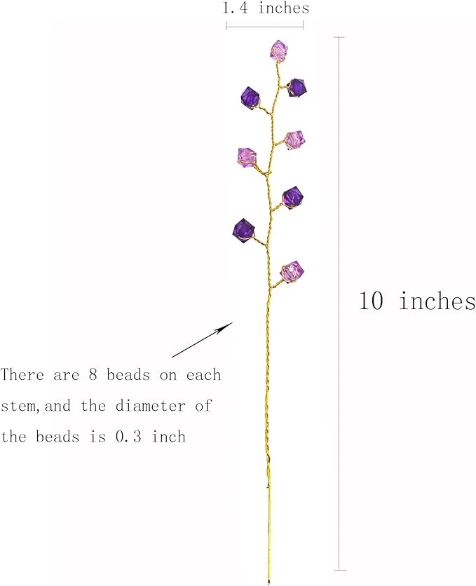 32PCS Crystal Artificial Flowers Bouquets Handmade Acrylic Flower Branches Fake - Image 2