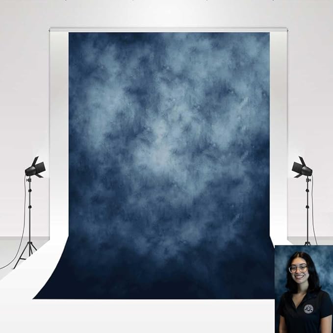 Kate Backdrop 1.5x2.2m/5x7ft Studio Classic Textured Dark Blue Figure by KateBackdropforPhotography