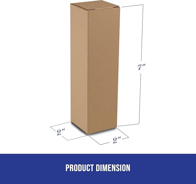 MT Products Tuck Top Kraft Paperboard Gift Box 2" x 2" x 7" - Image 2