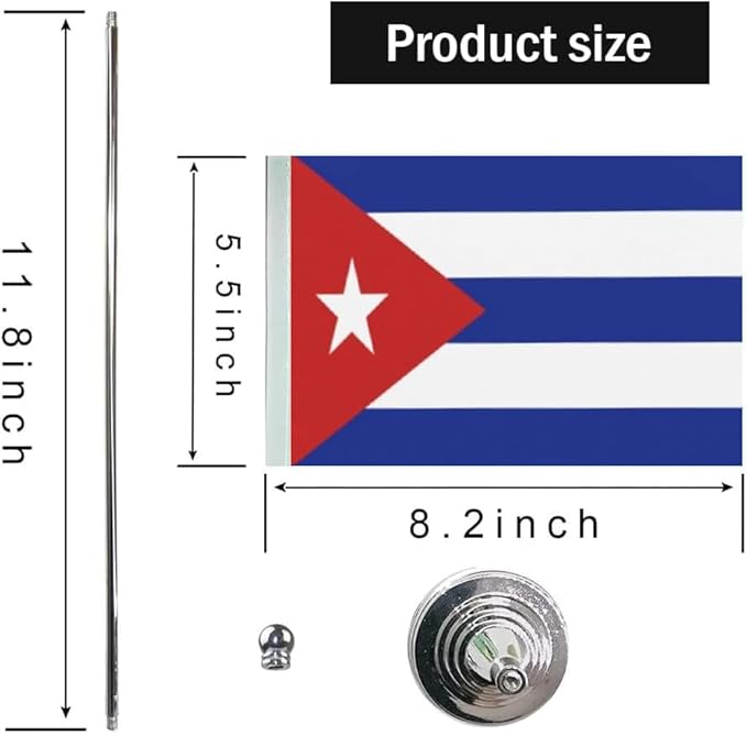 Cuba Flag Cuban Flags, Small Mini Cuban Desk Flag, Used - Image 2