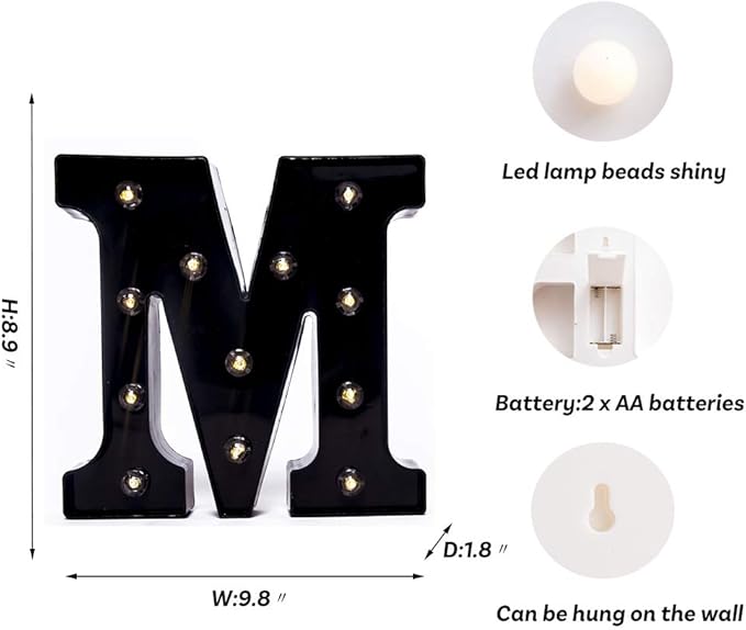 Foaky Black LED Marquee Number Lights Sign Light Up Marquee Number Lights Sign - Image 3