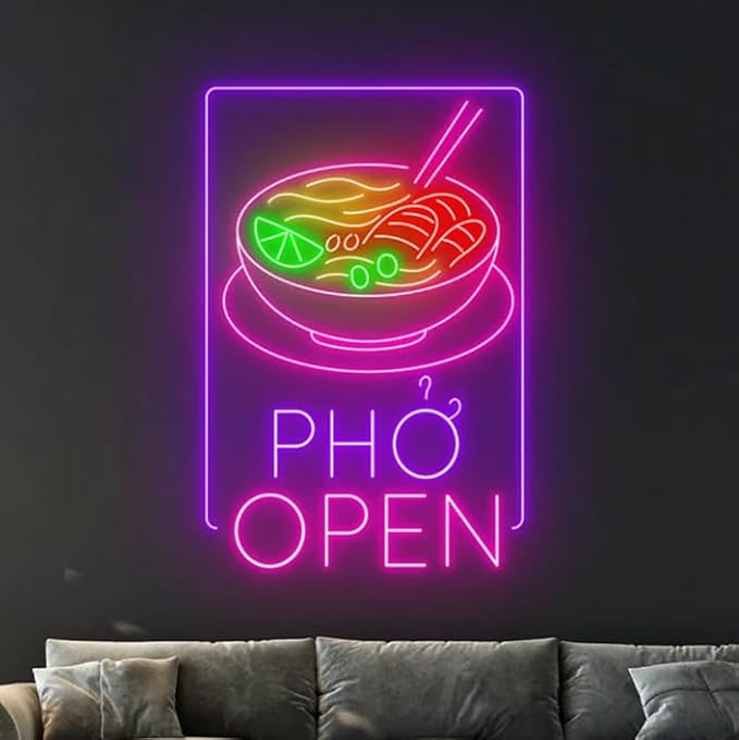 Phở Open Neon Sign, Pho Real Restaurant Led Sign, Pho Neon Light, Pho Led Light - Image 2