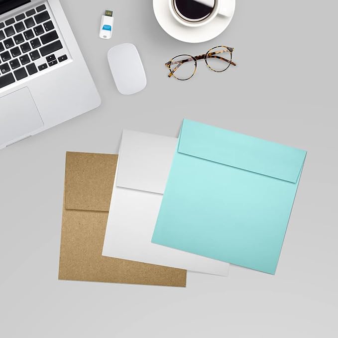 LUXPaper Square Invitation Envelopes | Peel & Press | 5 1/4" x 5 1/4" | Seafoam - Image 8