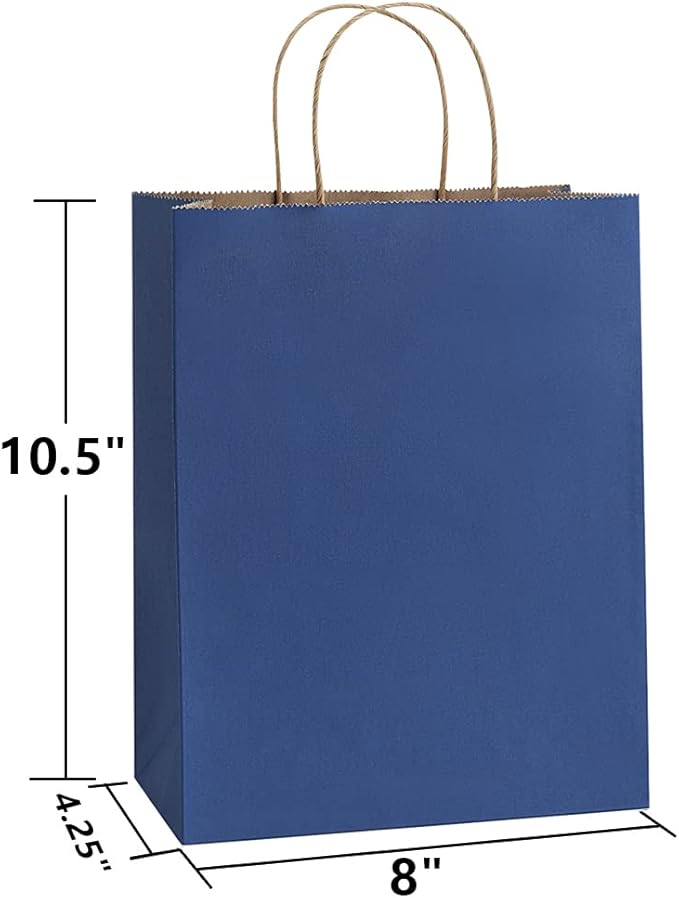 BagDream 50Pcs Gift Bags 8x4.25x10.5 Kraft Paper Gift Bags - Image 2