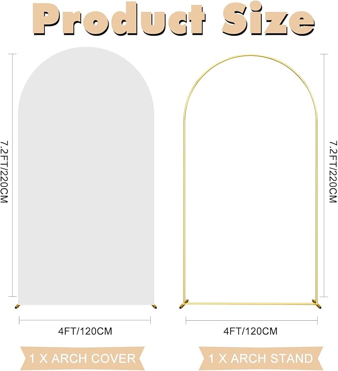 7.2FT Wedding Arch Backdrop Stand and White Arch Cover, Parties Decoration. - Image 2