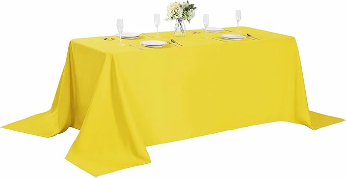 Rectangle Tablecloth 90x132 inch Washable Polyester Fabric Table Cloth by Cupuamon