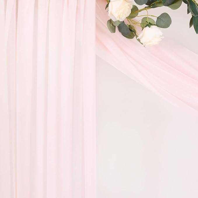 MLMC Blush Pink Wedding Arch Draping Fabric 4 Panels 29" x 20 FT Extra Long - Image 7
