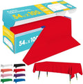 Red Plastic Table Cover Roll - 54IN x 100FT by Niuara