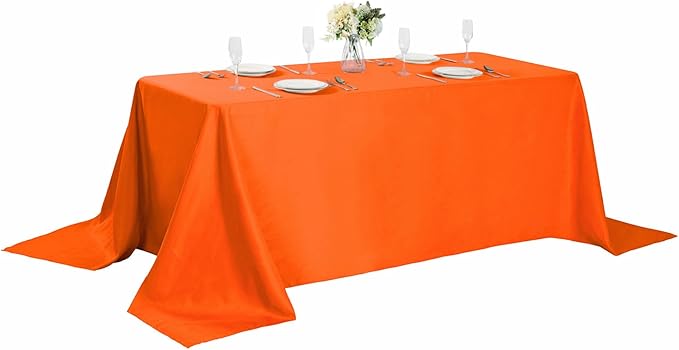 Rectangle Tablecloth 90x132 inch Washable Polyester Fabric Table Cloth by Cupuamon