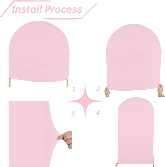 bricia Wedding Arch Backdrop Stand Cover, 7.2FT Double Sided Stretchy Arch - Image 3