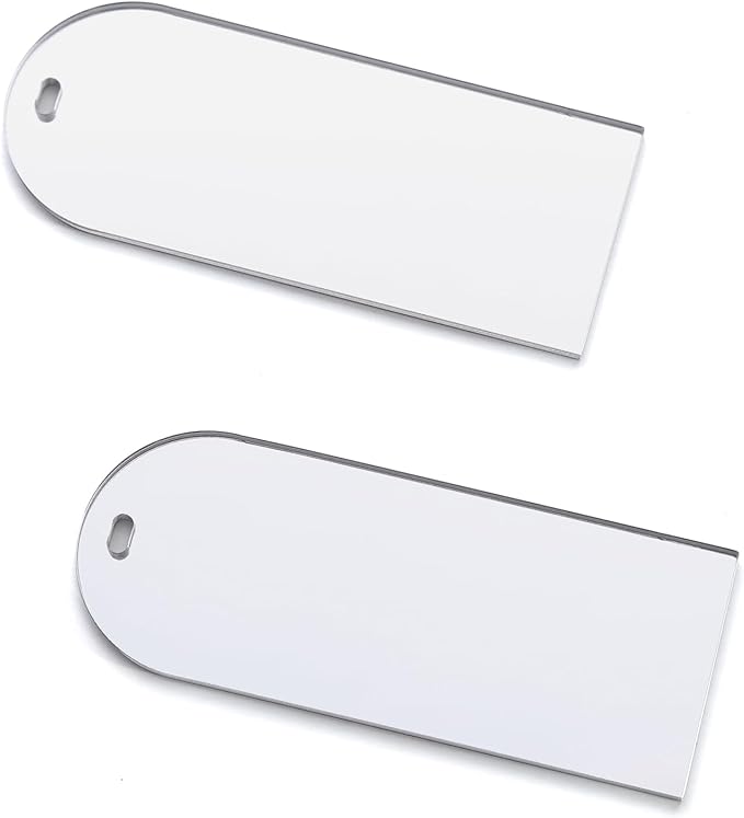 UNIQOOO 20 Pcs Mirror Silver Acrylic Place Cards, 3.9x1.6 inches DIY Blank - Image 9