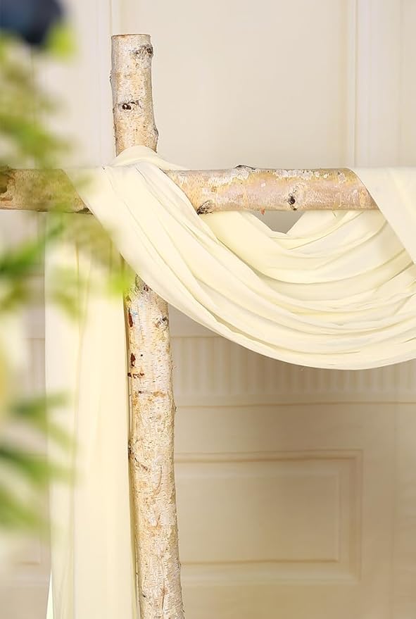 SHERWAY 2 Panels 30Ft Extra Long Chiffon Arch Drapes - Image 4