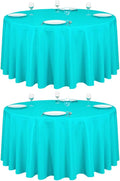 LTC LINENS 2 Pack 120 Inch Round Tablecloth Turquoise by LTCLINENS