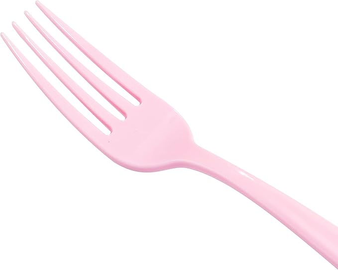 WDF 160 Piece Pink Plastic Silverware - Image 8