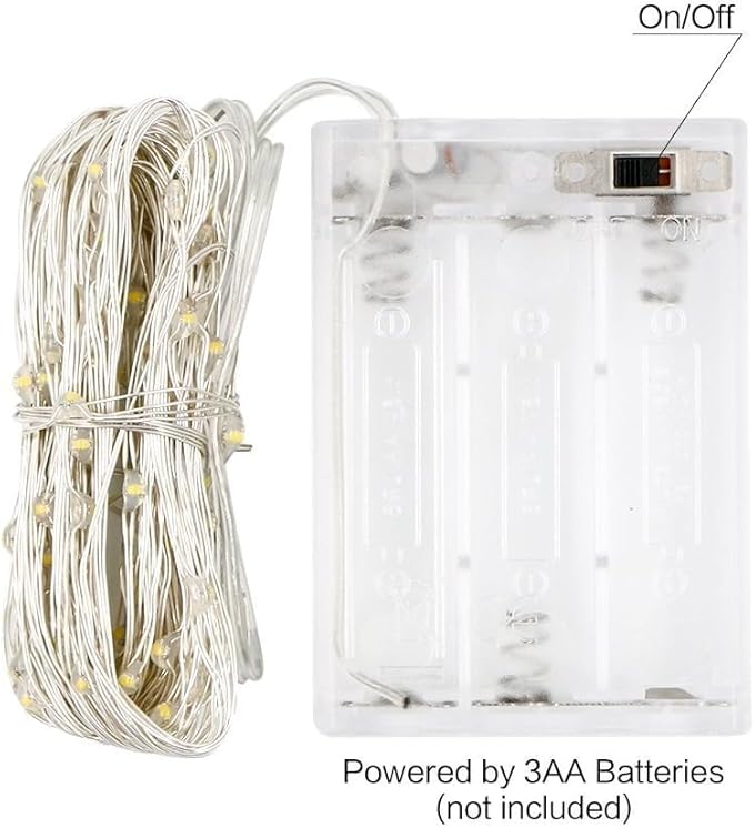 ANJAYLIA Fairy Lights, 2 Pack String Lights Battery Operated 33ft 100 LED - Image 6