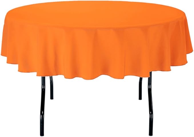 LinenTablecloth 70-Inch Round Polyester Tablecloth Pumpkin by LTCLINENS