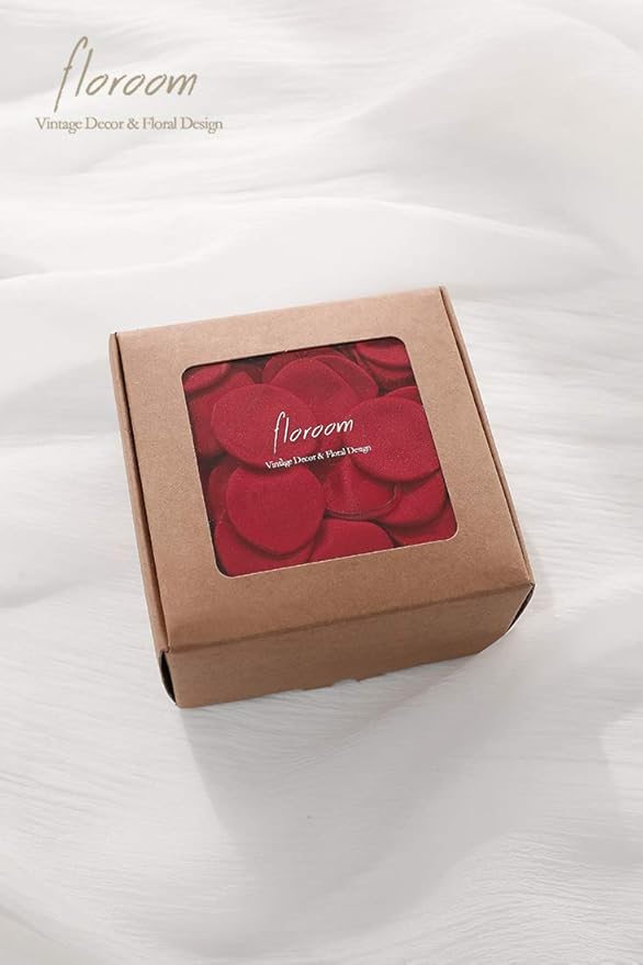 Floroom 300pcs Rose Petals Dark Red Faux Silk Flower Petals - Image 7