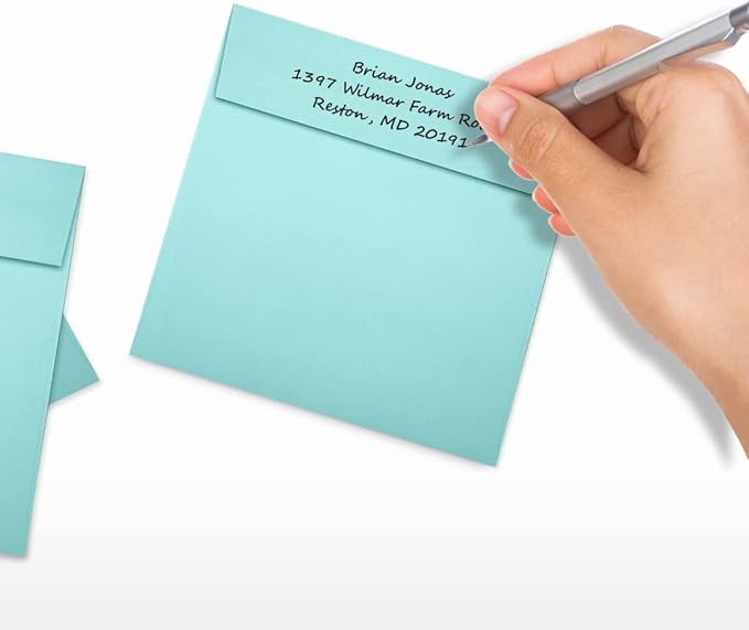 LUXPaper Square Invitation Envelopes | Peel & Press | 5 1/4" x 5 1/4" | Seafoam - Image 6