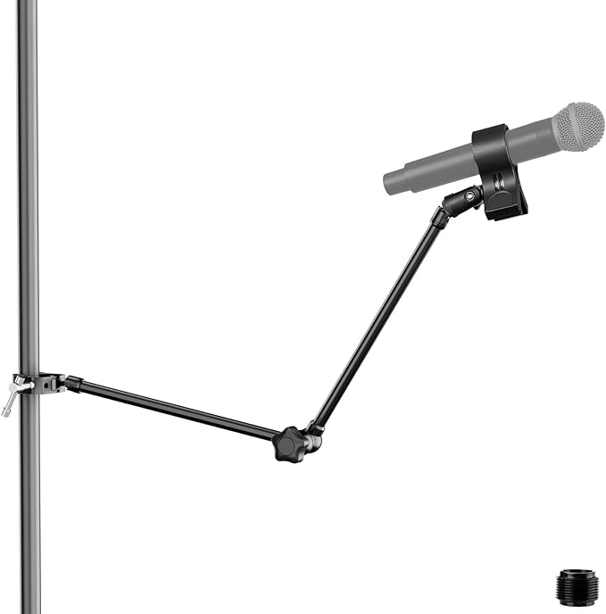 Microphone Stand Holder, 21.5" Long Flexible Adjustable Magic Arm Super Crab by Mippko
