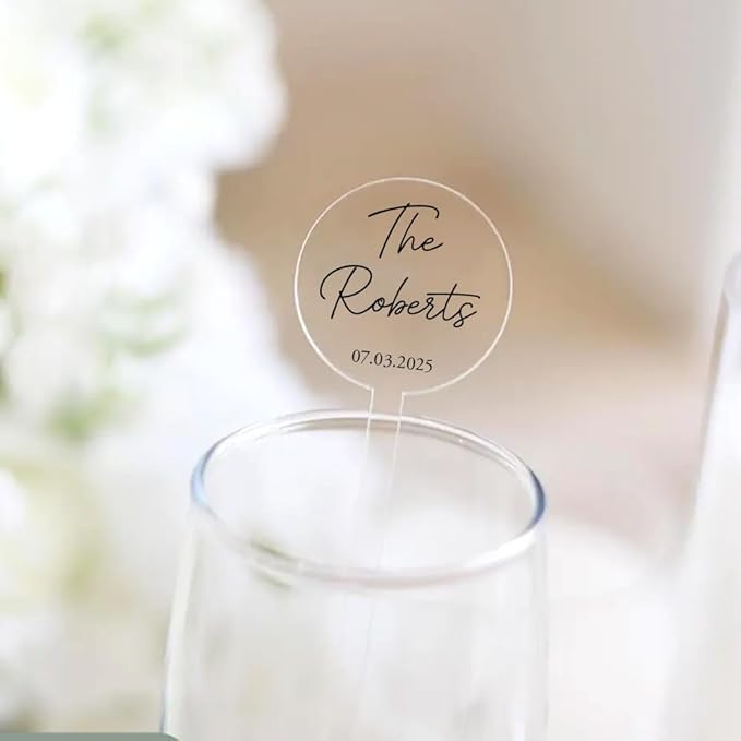 Personalized Wedding Drink Stirrers, Custom Anniversary Stir Swizzle Sticks - Image 3