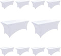 10-Pack 6ft White Spandex Table Covers by Unknown