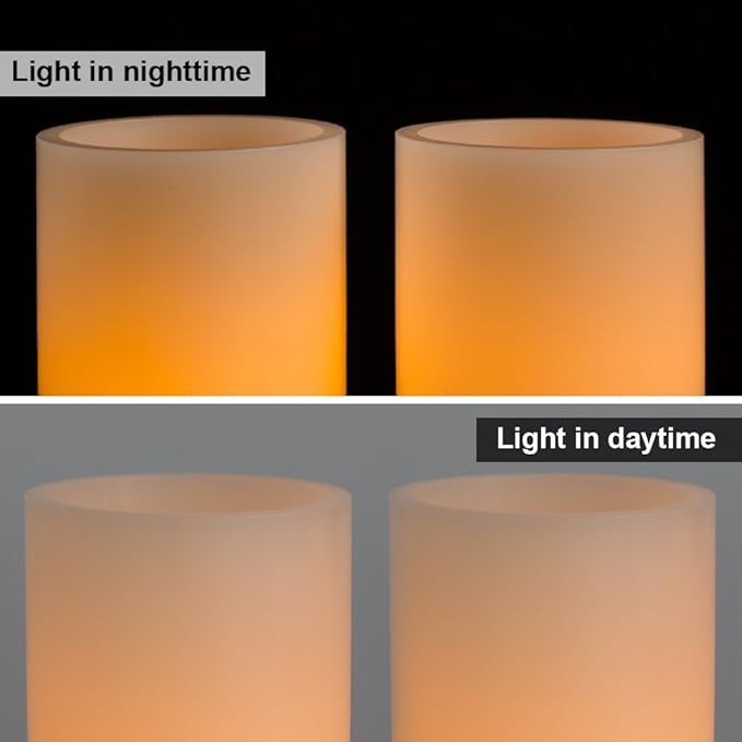 Homemory 5"x3" Wax Flameless Candles, Battery Operated LED Pillar Candles - Image 5