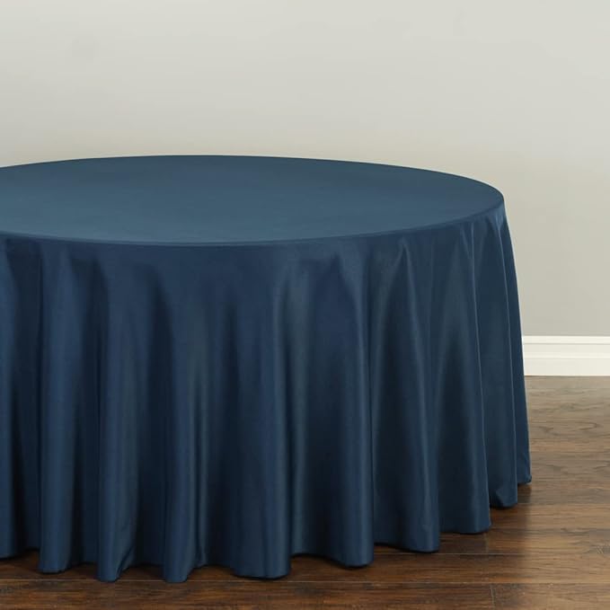 LTC LINENS 10 Pack 120 Inch Round Tablecloth Navy Blue - Image 2
