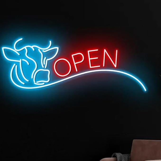 Cow Butcher Shop Neon Sign, Butcher Shop LED Light, BBQ Restaurant Wall Sign - Image 5