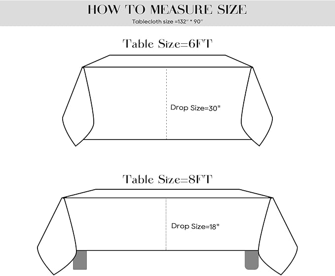 Surmente 5 Pack Black Tablecloth 90 x 132-inch Rectangular Polyester Table Cloth - Image 7