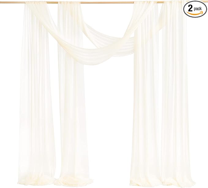 Ling's moment Wedding Arch Draping Fabric 2 Panels 32Ft x 30" Wrinkle-Free by LingsMoment