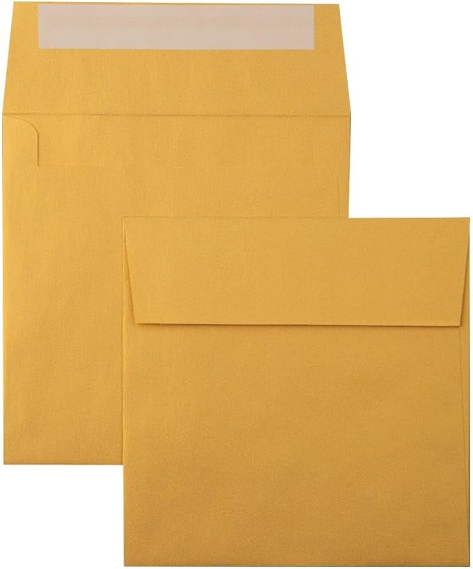 LUXPaper Square Invitation Envelopes | Peel & Press | 5 3/4" x 5 3/4" | Gold - Image 6