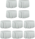 LTC LINENS 10 Pack 108 Inch Round Tablecloths Silver by LTCLINENS