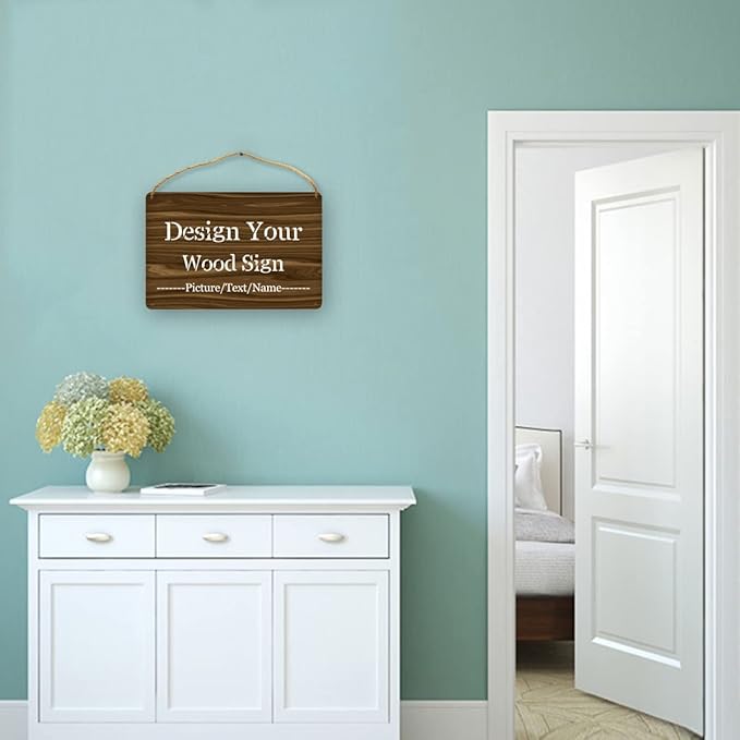 Personalized Wood Board Hanging Door Sign, Custom Welcome Sign Add Your Design - Image 6