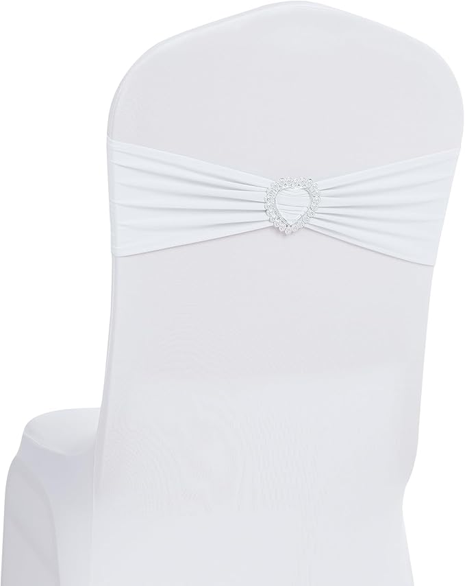 Howhic Pack of 60 Spandex Chair Sashes Bows Stretch Chair Cover Band by Howhic