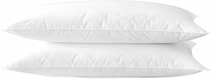 Ultra Thin Flat Soft Bed Pillows King Size Set of 2 Pack by Acteb