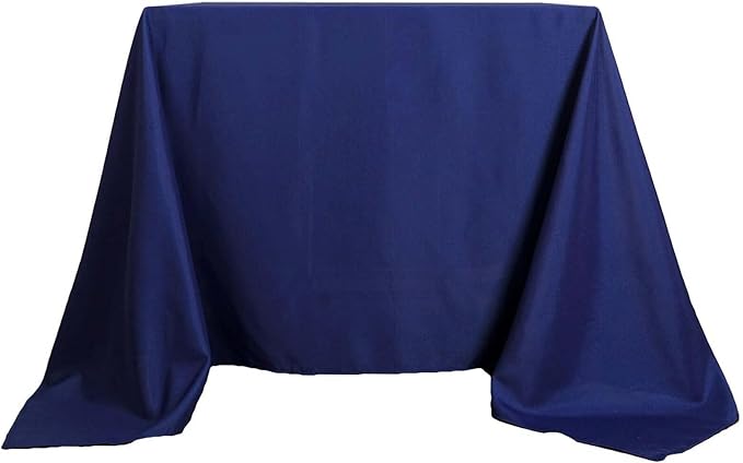 Efavormart 90" Navy Blue Wholesale Linens Polyester Square Linen Tablecloth - Image 6
