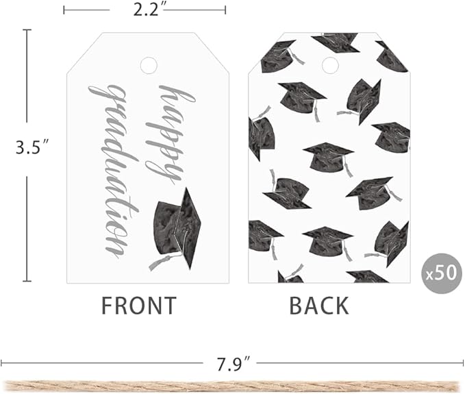 50 Pcs Graduation Gift Tags, Congrats Grad Party Favors Gift Tags - Image 2