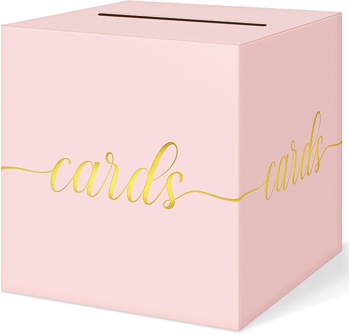 QIKSION Pink Wedding Card Box, Wedding Reception, Graduation, Baby Shower by QIKSION