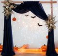 Fall Navy Blue Wedding Arch Draping Fabric 1 Panel 29" × 20FT Sheer Drapes by Jimtx